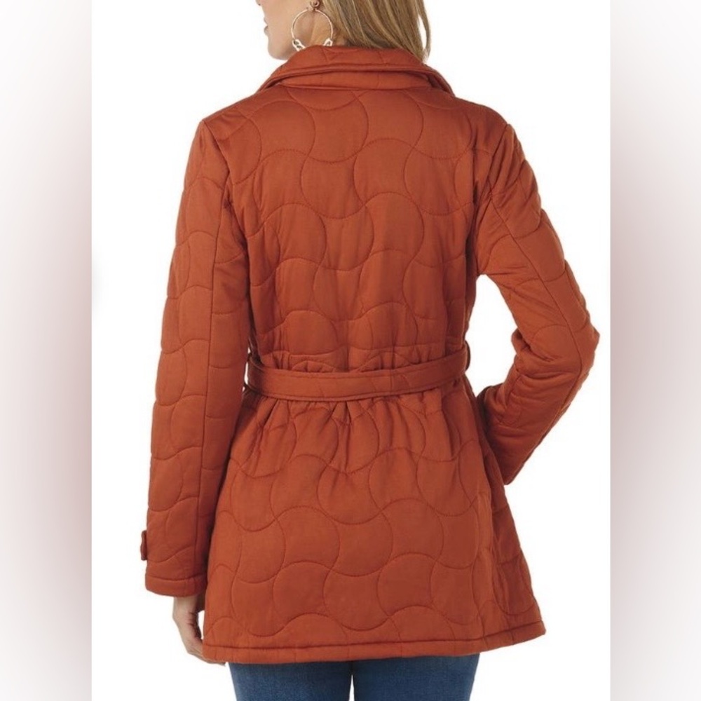 K. Jordan Orange Quilted Wrap Jacket Plus Size 1X - Picture 2 of 6